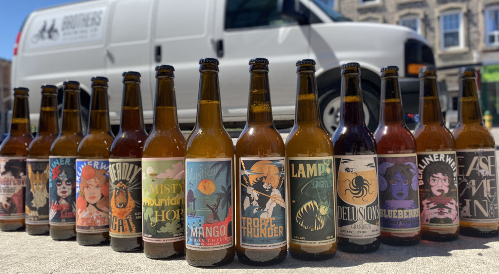 Brothers Brewing Company Beer Delivery Van With Beer Bottle Lineup