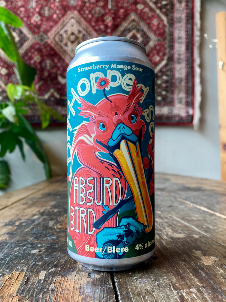 Absurd Bird Strawberry Mango Sour can on table top