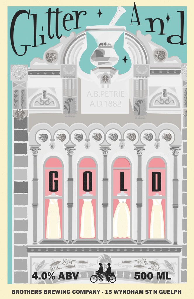 Glitter and Gold White Beer Label Fine Art Print 2