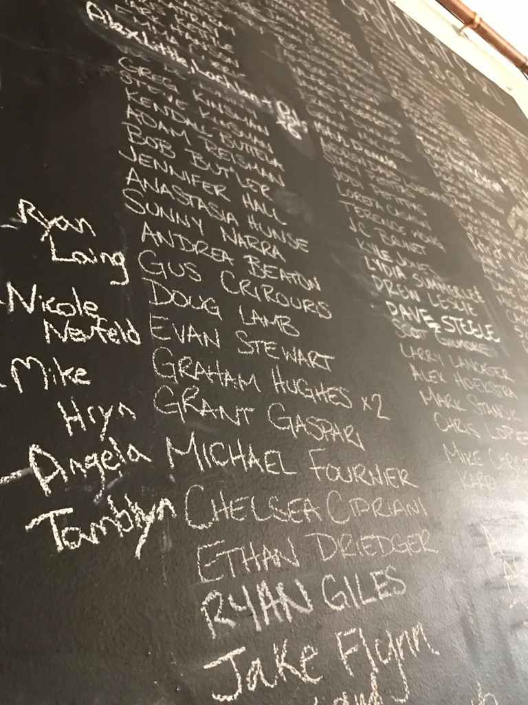 Names On Brothers Brewing Pint Wall