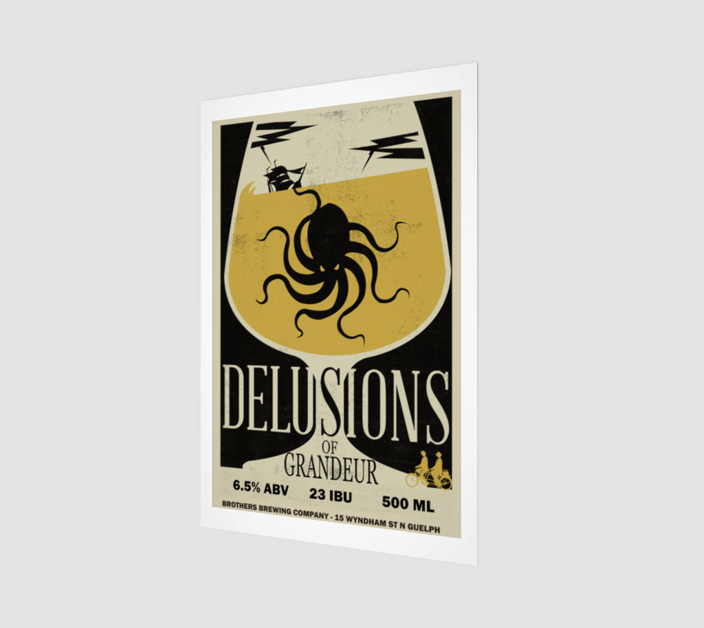 Delusions of Grandeur Belgian Dubbel Beer Label Art Print