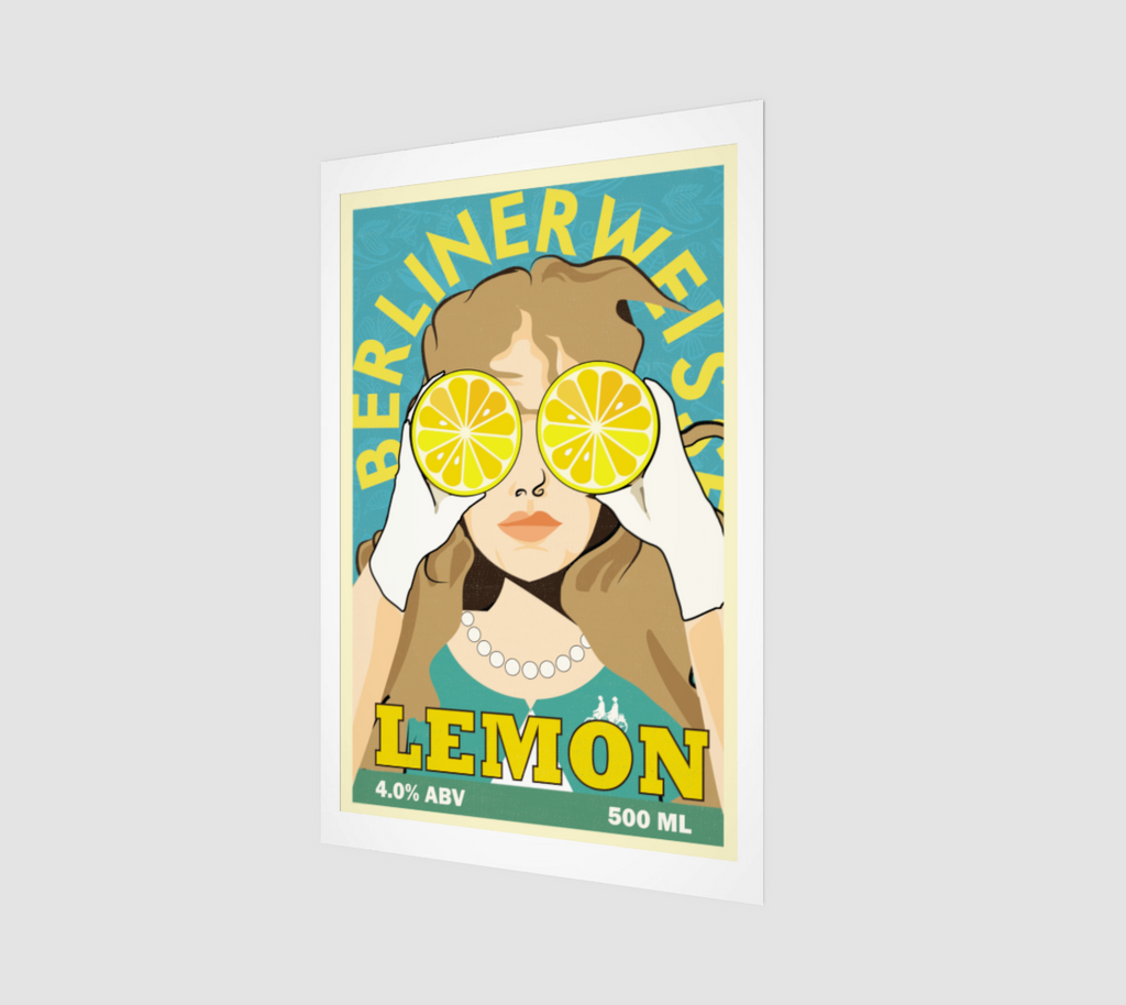 Lemon BerlinerWeisse Beer Label Art Print