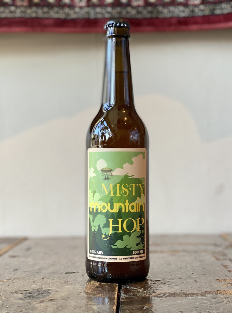 Misty Mountain Hop Kveik IPA Bottle on Bar