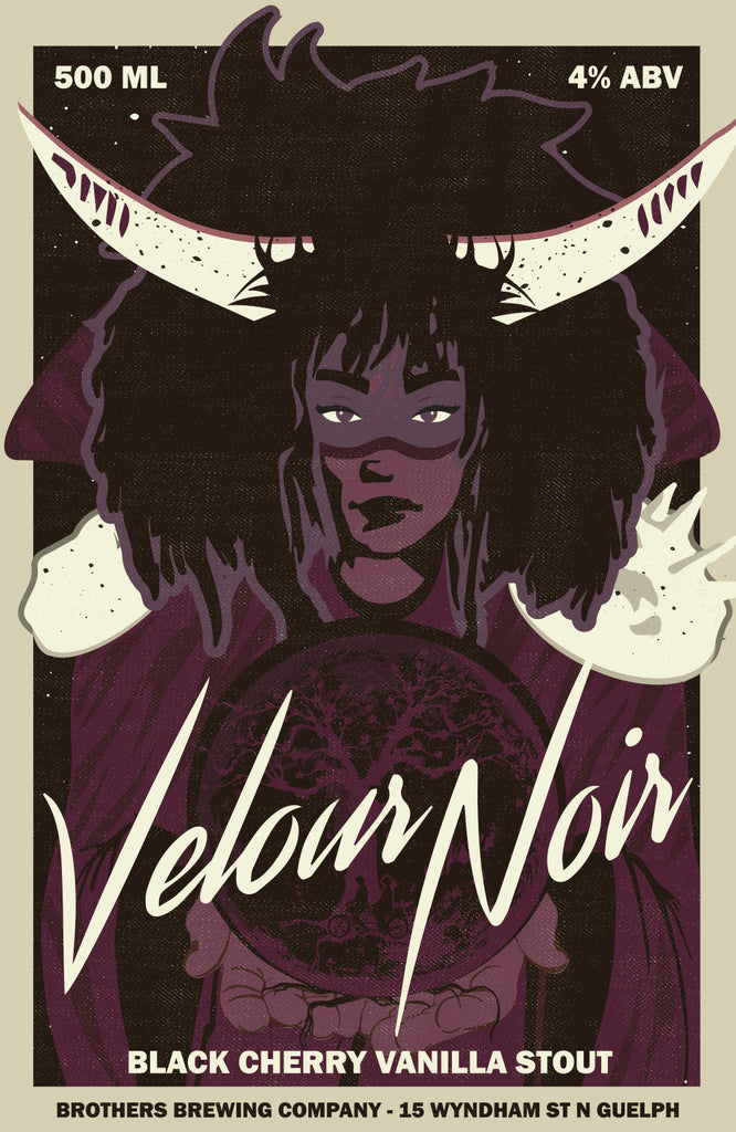 Velour Noir Black Cherry Stout label Fine Art Print